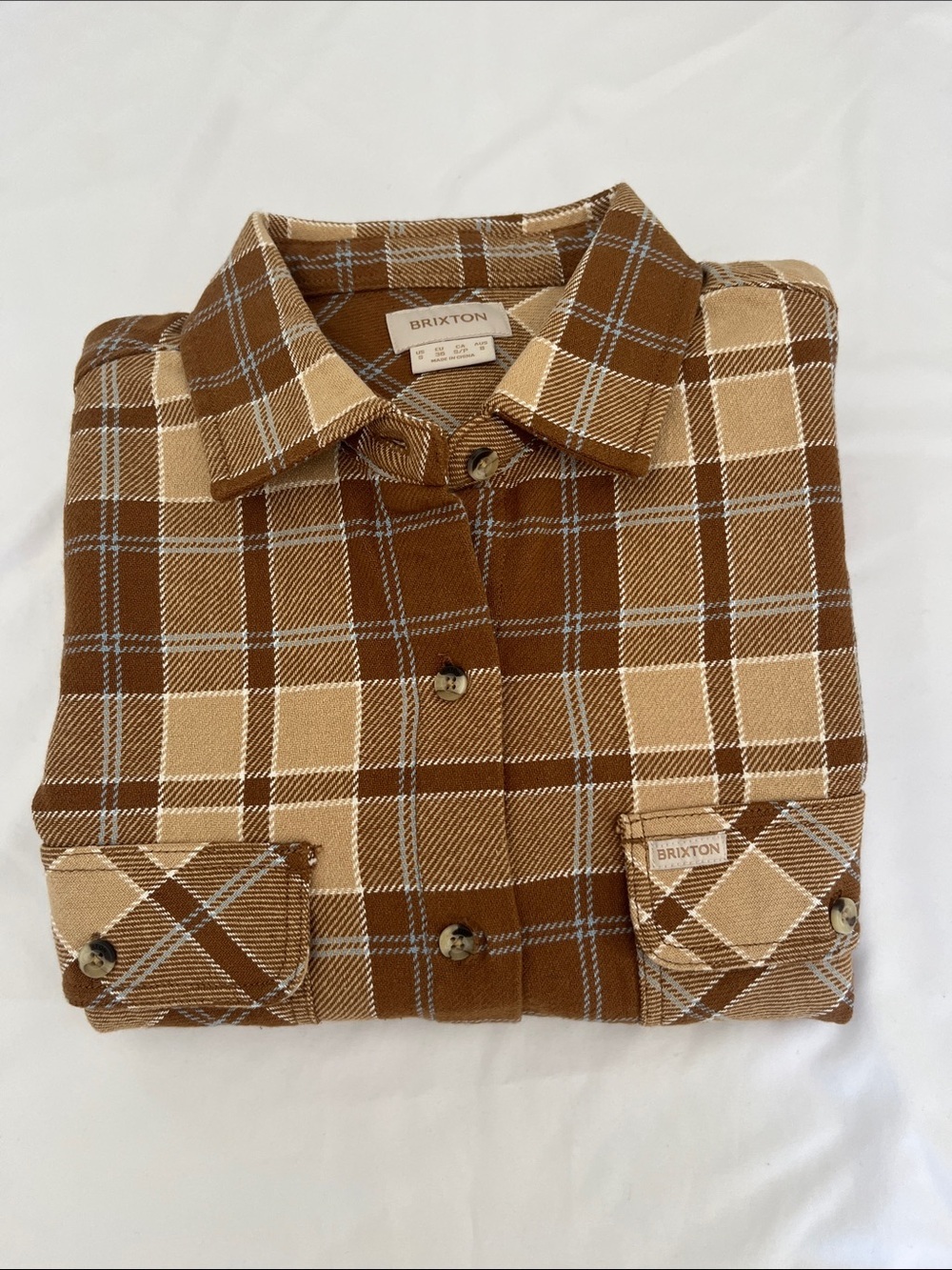 Brixton Brown, Cream & Tan Plaid Button-Down Shirt - Picture 14 of 14